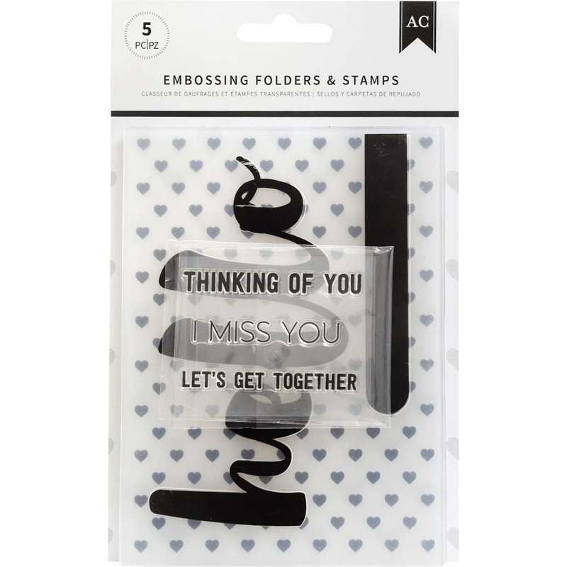 American Crafts Embossing Folders &amp; Stamps Set Hello You