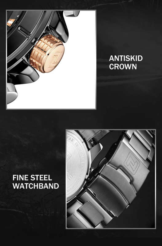 NAVIFORCE 9163 Top Brand Men Military Sport Watches Mens LED Analog Digital Watch Male Army Stainless Clock Relogio Masculino