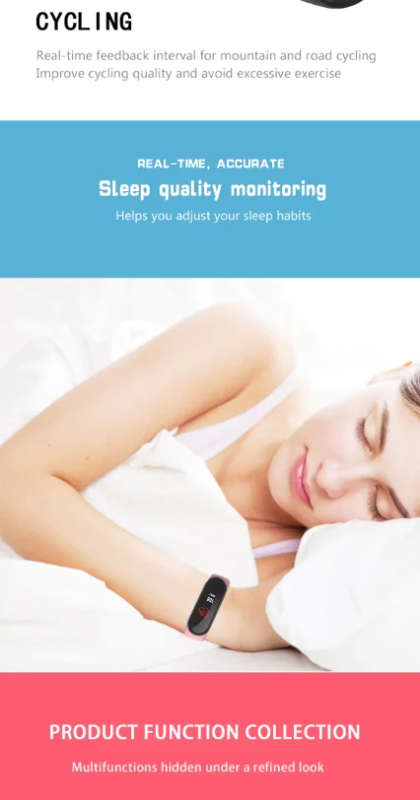 Red M4 Fitness Tracker Smart Watch