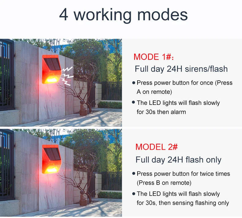 IP65 Waterproof Solar Power Home Security Wireless PIR Motion Sensor Solar Intruder alarm