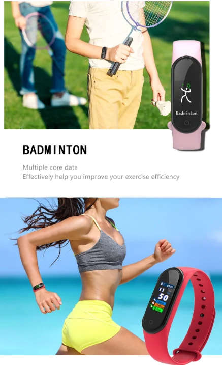 Red M4 Fitness Tracker Smart Watch
