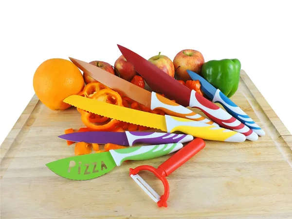 7 Piece Kitchen Knife Set - Color Coded Kitchen Knives with Soft-touch Handles