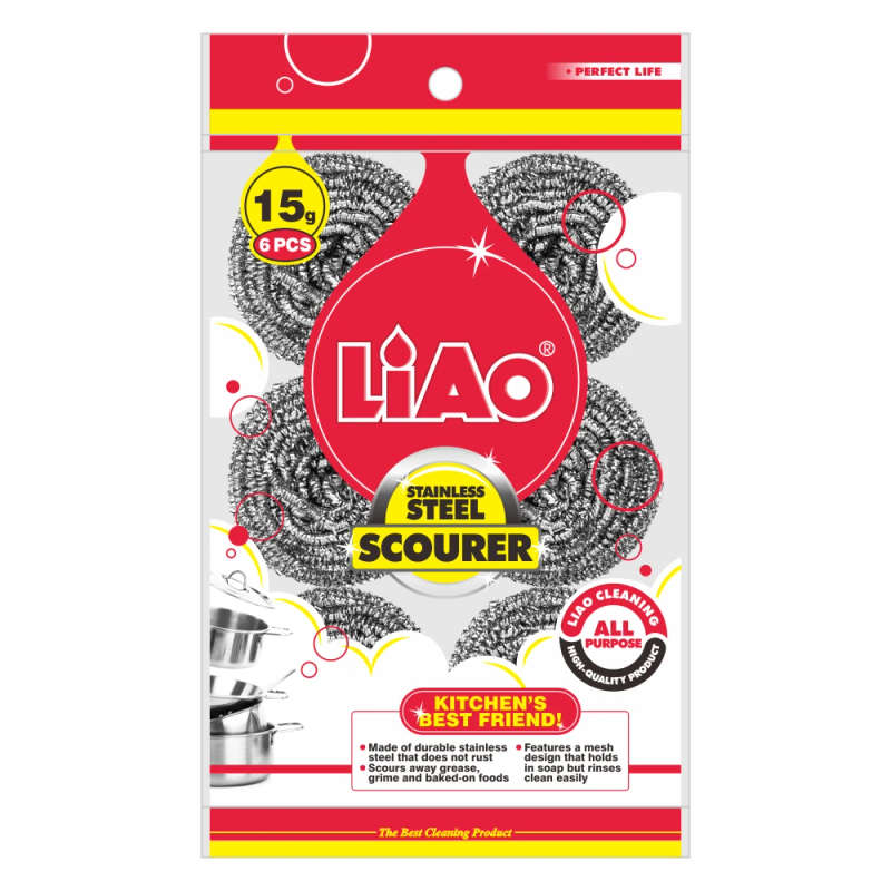 Stainless Steel Scourer 15g*6pcs high quality for kitchen LiAo H130049