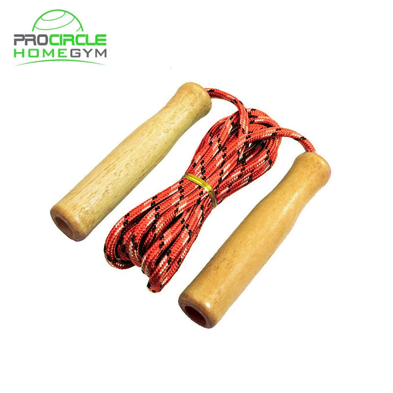COTTON COLOURFUL FITNESS WOOODEN HADLES JUMPING ROPE