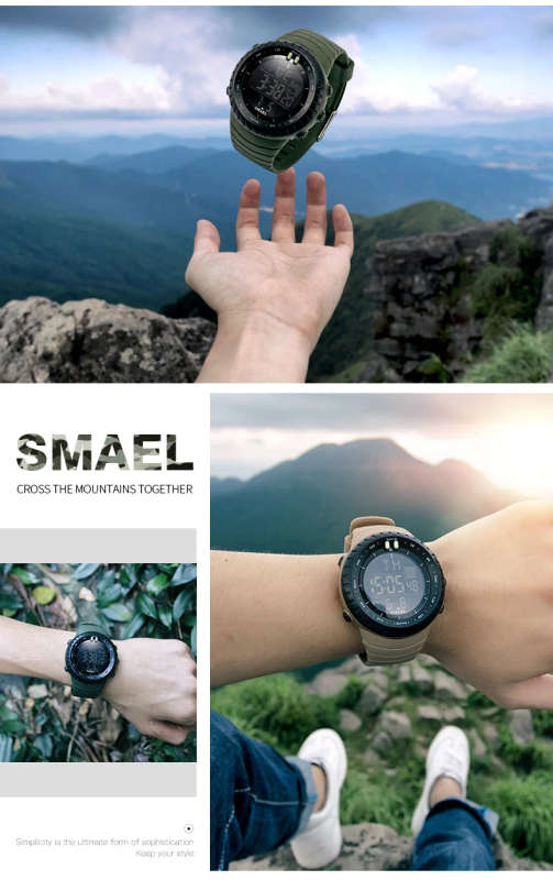 Hot sale  SMAEL  1237 epoxy resin strap simple wrist sport  digital watch