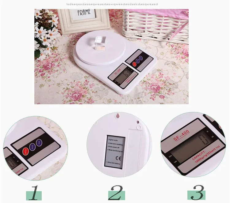 Digital Kitchen Scale Food Scale Weigh Snacks, Liquids, Foods with Accurate Weight Scale within 1g-10kg