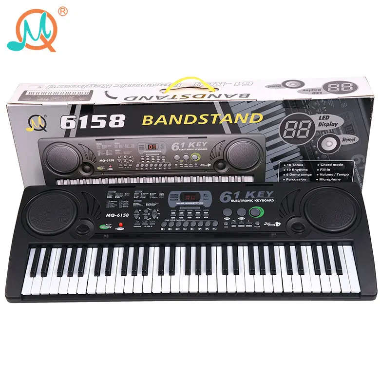 61 keys digital display electronic keyboard piano with microphone
