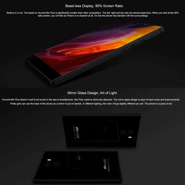 2017 new products Original VKworld Mix Plus, 3GB+32GB, Mobile Phone Unlocked 5G 4G 3G 2G, android 7.0