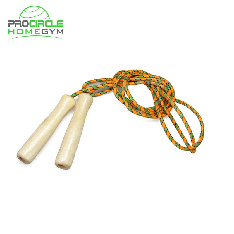 COTTON COLOURFUL FITNESS WOOODEN HADLES JUMPING ROPE