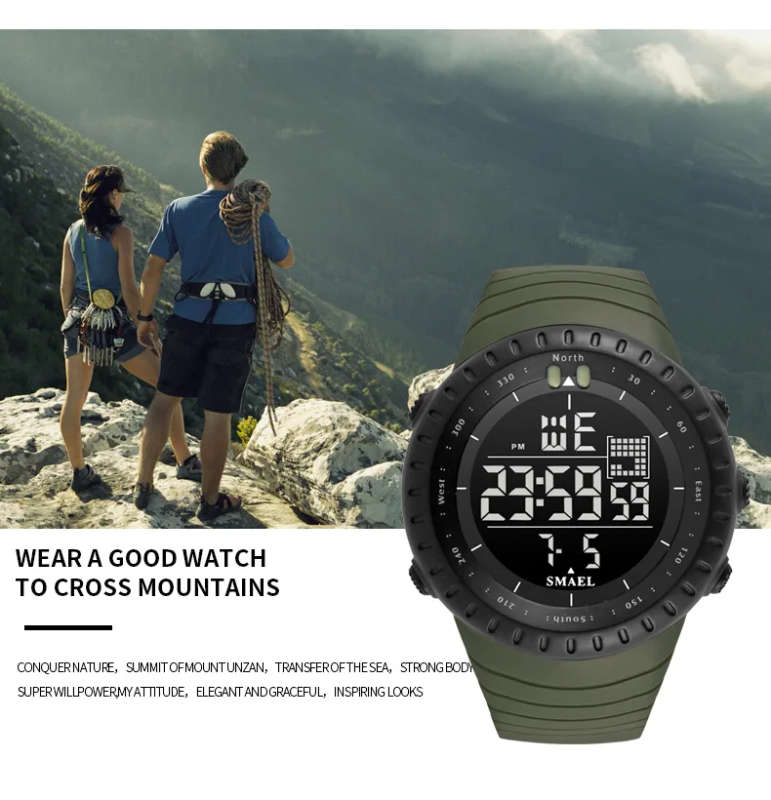 Hot sale  SMAEL  1237 epoxy resin strap simple wrist sport  digital watch