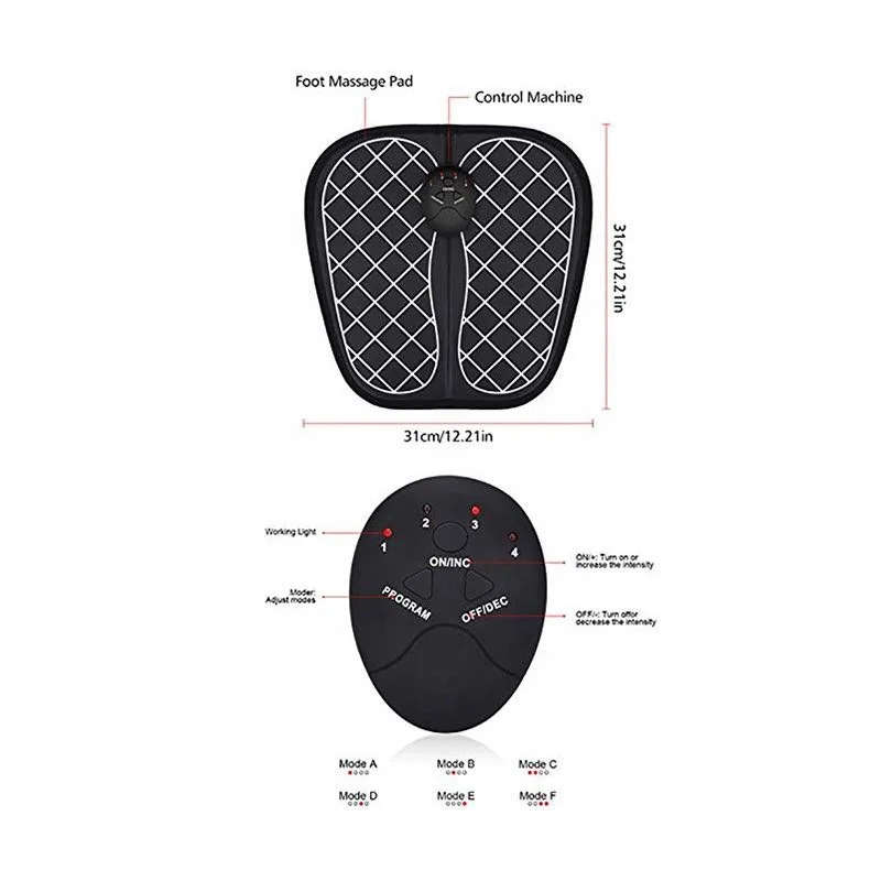 Electric EMS Foot Massager Wireless Feet Muscle Stimulator