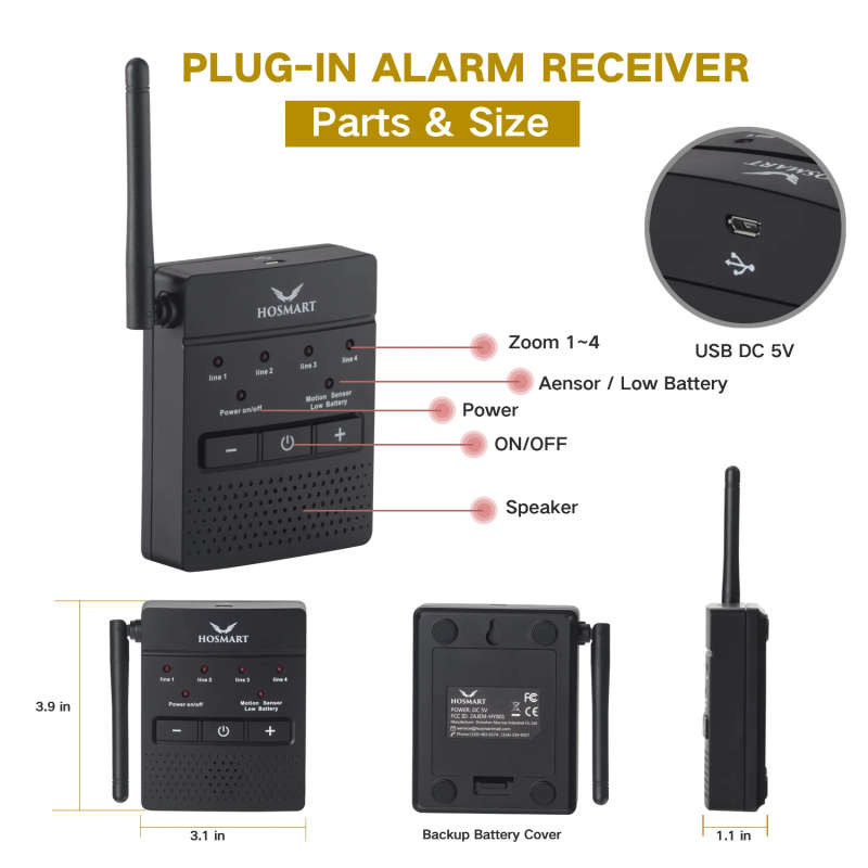 Wireless Outdoor Long Distance Alarm Receiver & 2 sensors