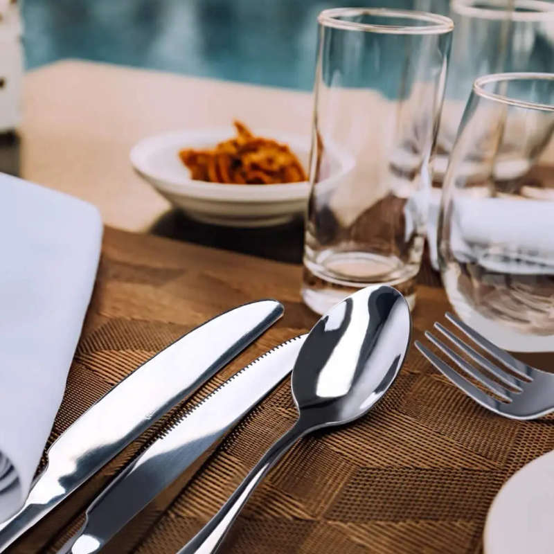24 piece cutlery set stainless steel - Silver