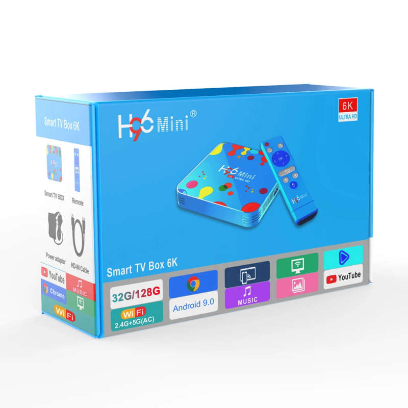 2020 New Android 9.0 4GB 32GB H96 Mini Allwinner H6 Quad Core 6K oem tv box