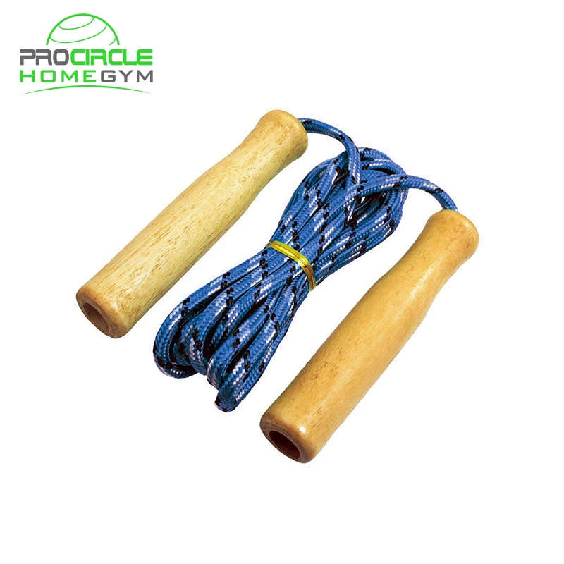 COTTON COLOURFUL FITNESS WOOODEN HADLES JUMPING ROPE