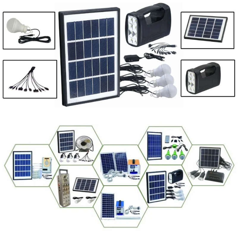 Fashion hot sell mini solar kits gd-8017 gdlite solar panel system for outdoor light with charging mobile phone