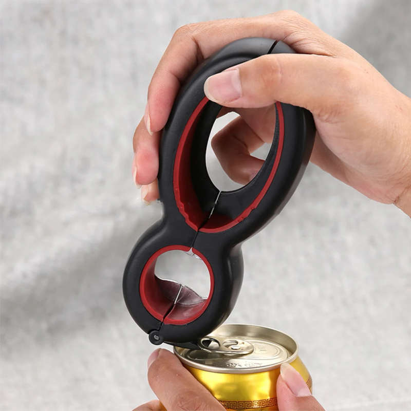 Kichen Tool 6 in 1 Multi Function Twist Bottle Opener Jar Gripper Can Wine Beer Lid Openers