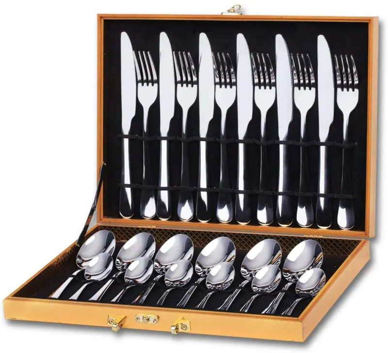 24 piece cutlery set stainless steel - Silver