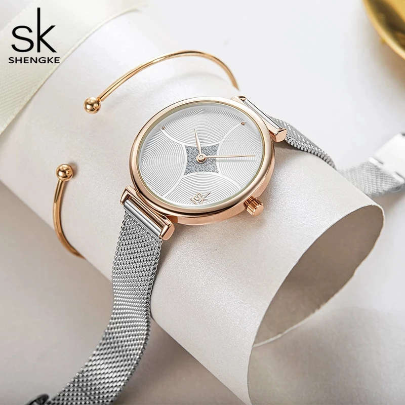 Shengke K0143 Designer Women Quartz Watch Minimal Dial Waterproof Luxury Ladies Watches Online Classic