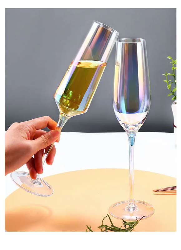 6 pcs Champagne Glass Set - Rainbow