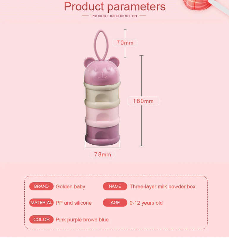 3 Layers baby milk powder formulae dispenser