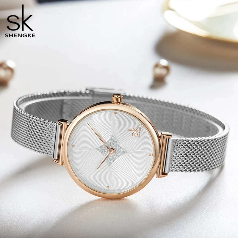 Shengke K0143 Designer Women Quartz Watch Minimal Dial Waterproof Luxury Ladies Watches Online Classic