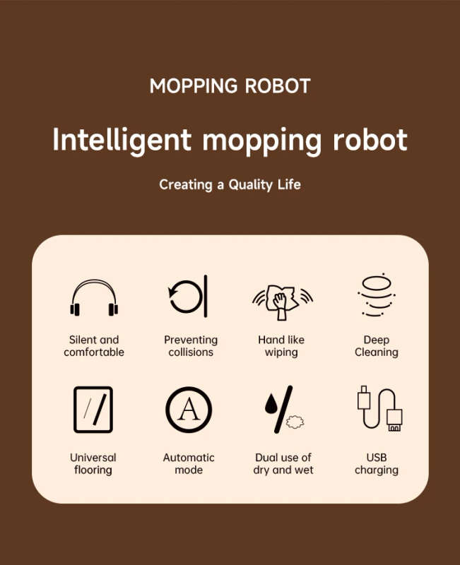 Automatic sweeping mopping robot cleaner