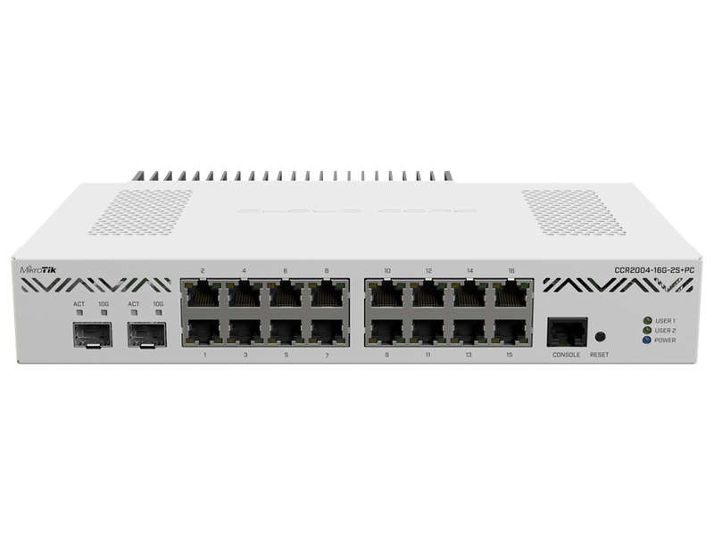Mikrotik Cloud Core 16 Port Gigabit 2Sfp+ Passive Cooling Router Ccr2004-16G-2S+Pc