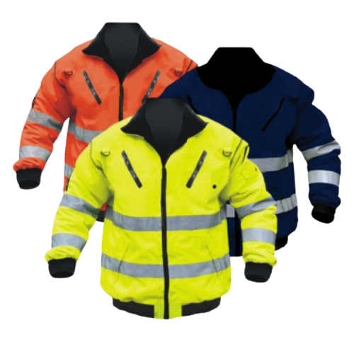 Pioneer Hi-Viz Reflective Bunny/Bomber Jacket c/w Zip-Off Sleeves