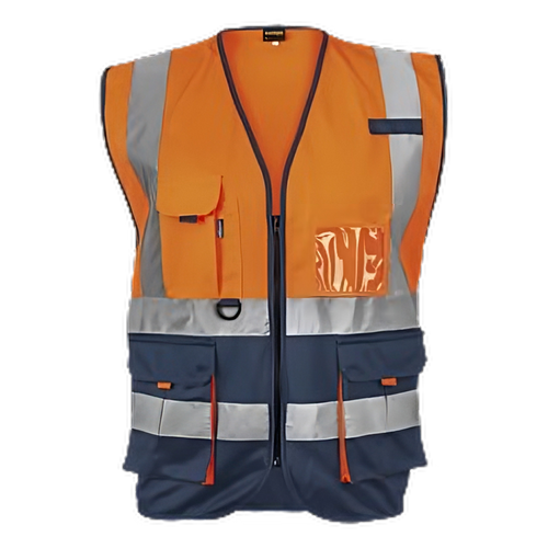 Hi-Viz Reflective Two-Tone Signaling Vest c/w Zip & ID Pouch