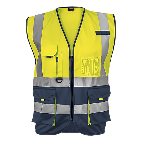 Hi-Viz Reflective Two-Tone Signaling Vest c/w Zip & ID Pouch