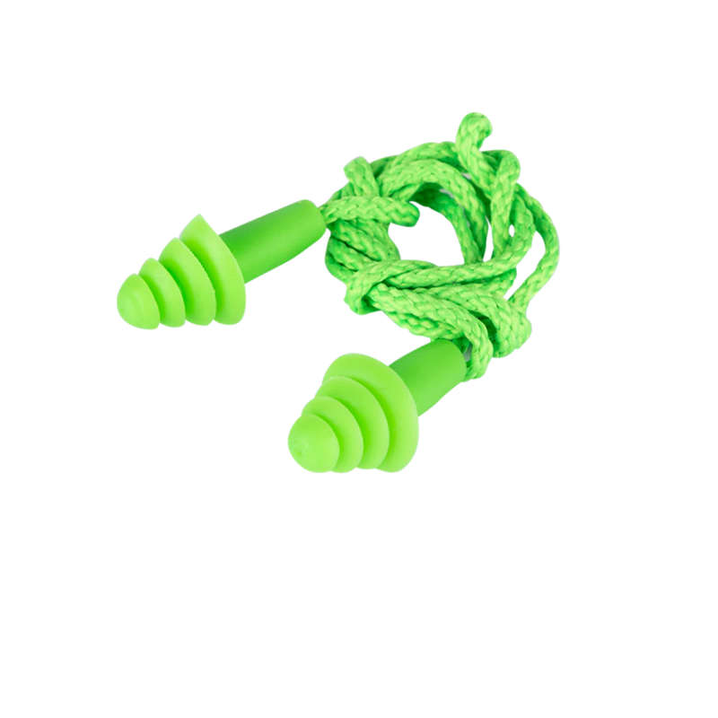 Tri Flange Reusable Corded Silicone Earplug - Box of 100