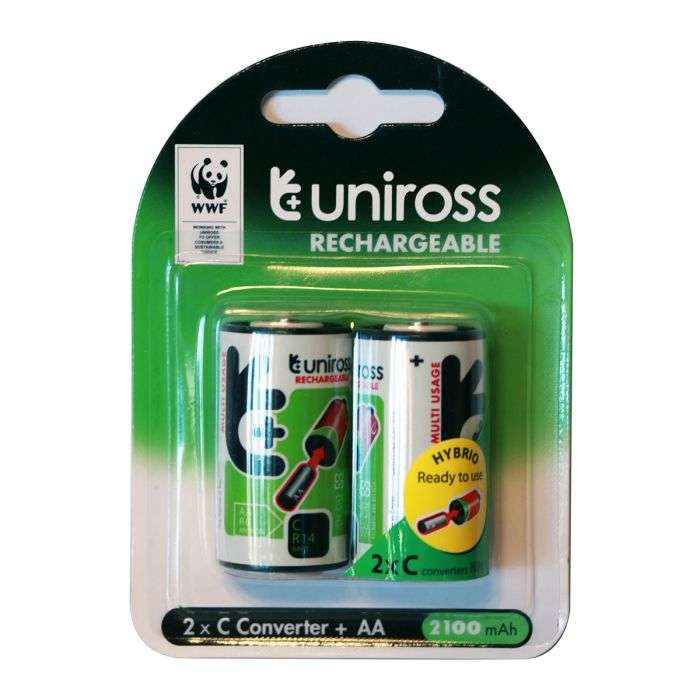 Uniross Battery Rechar C Cap Max 2100 Mah 2 Pack