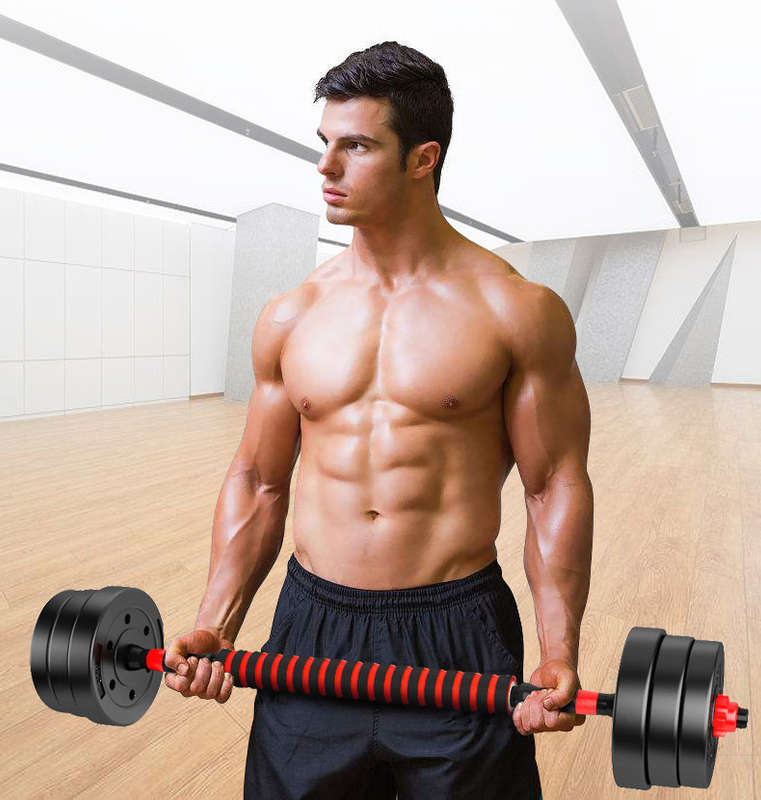 Adjustable Dumbbell Set 30KG Dumbell Bumper Rubber Coated + 50CM Foam Connector GyM