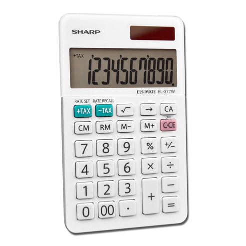 Sharp 10 Digit Professional Handheld Calculator (EL-377WB)