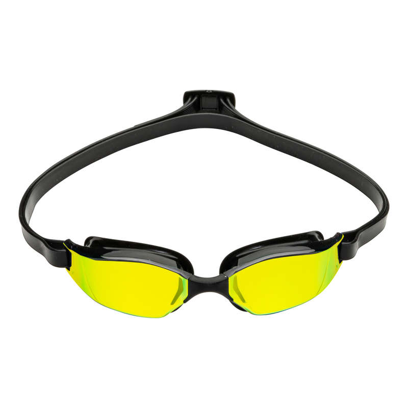 Aquasphere  Xceed - Yellow Titanium Mirrored Lens - Black/Black Swim Racing Goggles