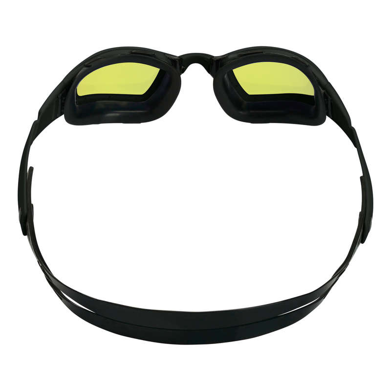 Aquasphere Ninja - Yellow Titanium Mirrored Lens - Black/Black Swim Racing Goggles
