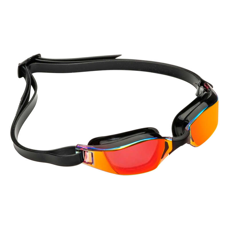 Aquasphere Xceed - Red Titanium Mirrored Lens - Black Swim Racing Goggles