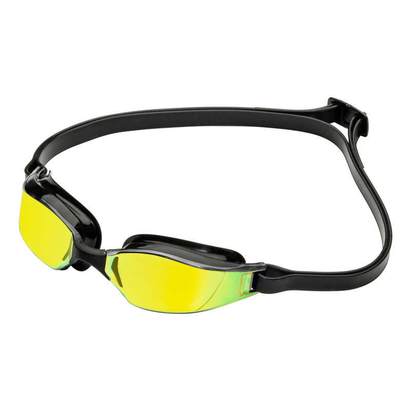 Aquasphere  Xceed - Yellow Titanium Mirrored Lens - Black/Black Swim Racing Goggles