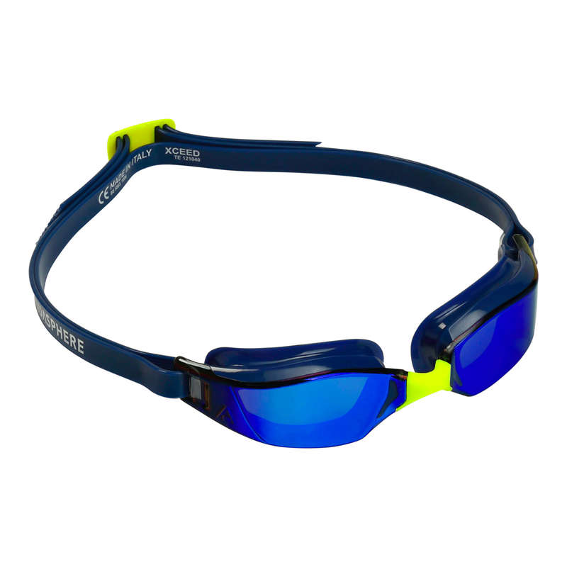Aquasphere Xceed - Blue Titanium Mirrored Lens - Navy/Navy Swim Racing Goggles