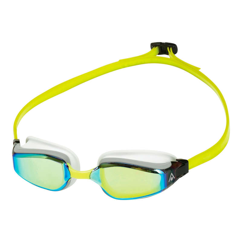 Aquasphere Fastlane - Yellow Titanium Mirrored Lens - White/Yellow Swim Racing Goggles