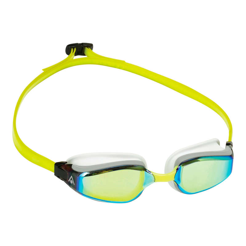 Aquasphere Fastlane - Yellow Titanium Mirrored Lens - White/Yellow Swim Racing Goggles