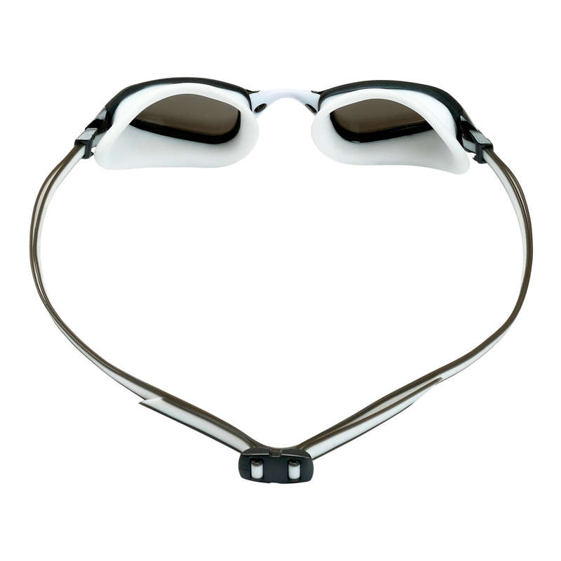 Aquasphere Fastlane - Silver Titanium Mirrored Lens - White/Grey Swim Racing Goggles