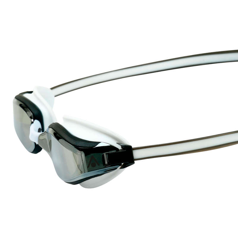 Aquasphere Fastlane - Silver Titanium Mirrored Lens - White/Grey Swim Racing Goggles