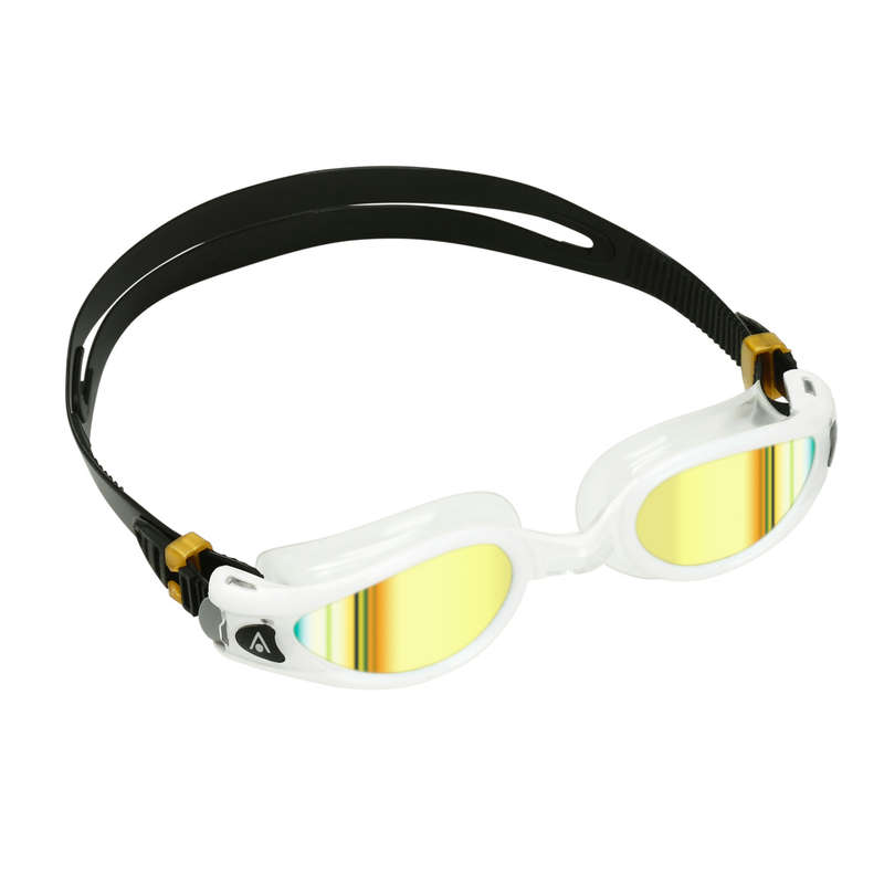 Aquasphere Kaiman Exo - Gold Titanium Mirrored Lens - White/Transparent Swim Goggles