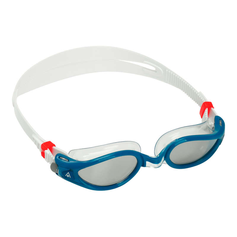 Aquasphere Kaiman Exo - Silver Titanium Mirrored Lens - Petrol/Transparent Swim Goggles