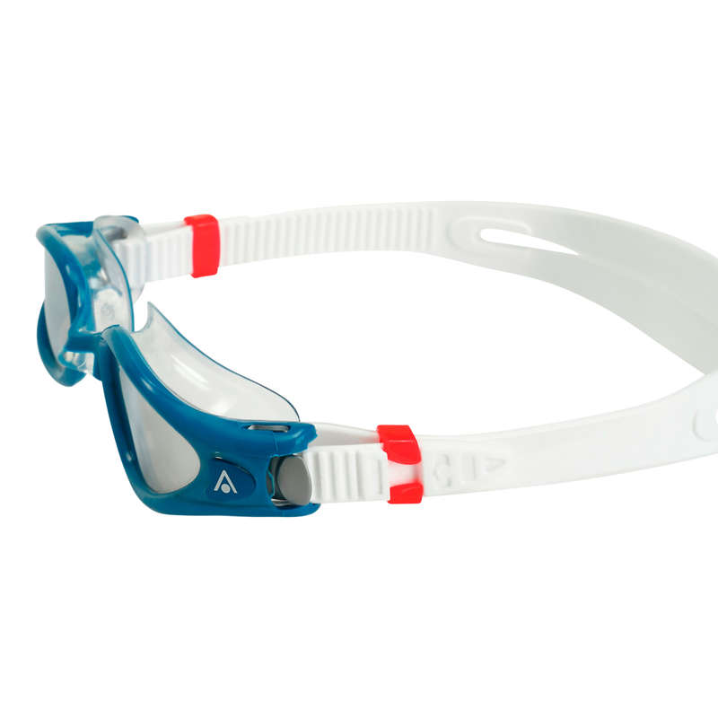 Aquasphere Kaiman Exo - Silver Titanium Mirrored Lens - Petrol/Transparent Swim Goggles