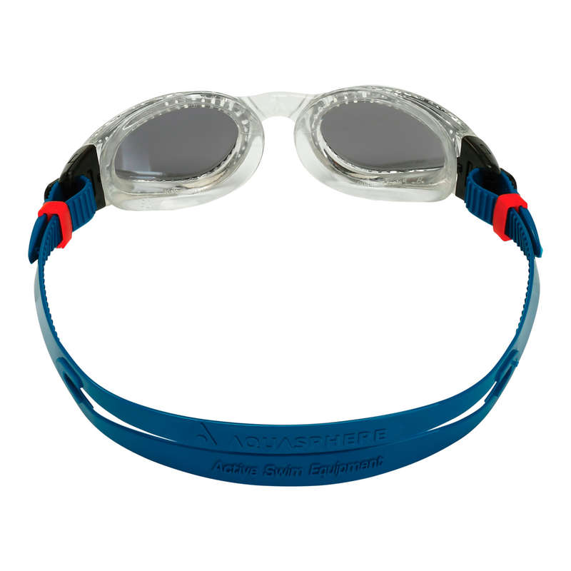 Aquasphere Kaiman - Silver Titanium Mirrored Lens - Clear/Petrol Swim Goggles