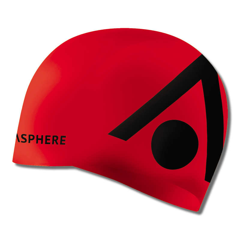 Aquasphere Tri Silicone Swim Cap Red Black