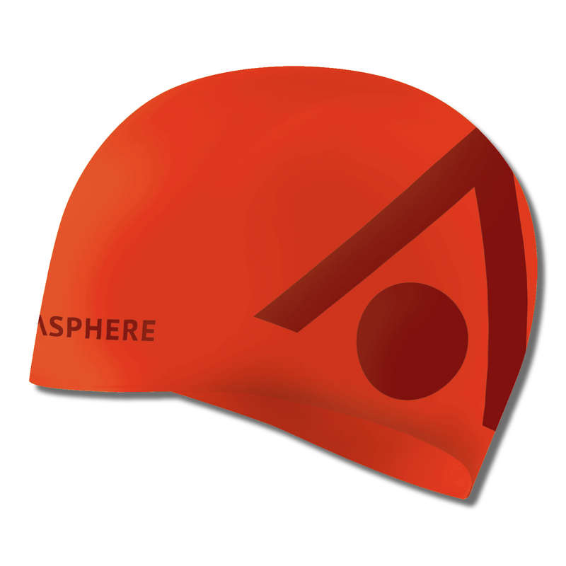 Aquasphere Tri Silicone Swim Cap Orange Red
